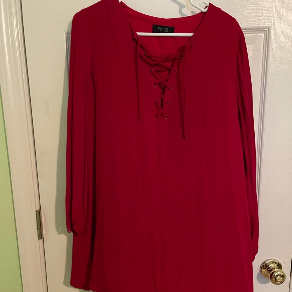 Red Long Sleeve Dress